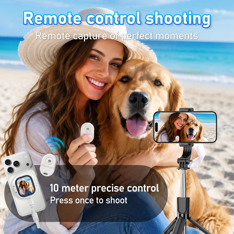 Mini Magnetic Vlog Selfie Monitor Screen for iPhone with Remote, Back Camera Monitor with Screen Mirroring, HD Phone Monitor Screen for Vlogging, Live Streaming, Content Creation R1021