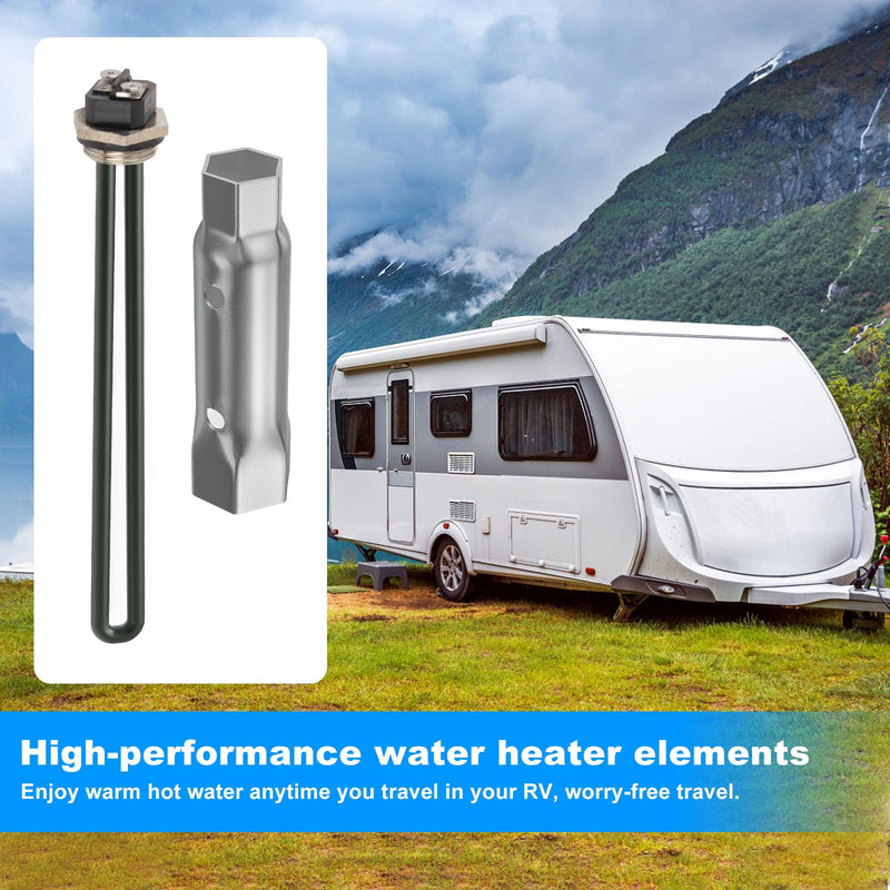 𝗡𝗲𝘄 𝙐𝙥𝙜𝙧𝙖𝙙𝙚𝙙 RV Water Heater Element 520900 Replacement Suburban SW6DE SW10DE SW12DE 520789 FOR Suburban RV Water Heater Parts SW Series Electric Water Heater-120V 1440W,With 09883 Wrench