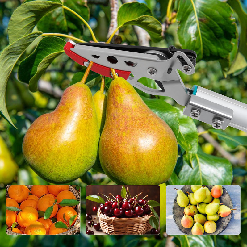 GARTOL Cut & Hold Long Reach Pole Pruner, 32 Inch Lightweight Tree Trimmer Long handle Pruner, Cuts up to 1/2 Inch, One-Hand Garden Pruning Shears for Branches Trimming, Fruit Picking