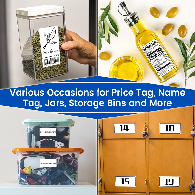 L LIKED 4" x 2" Blank Removable Labels with No Residue, Water and Oil Resistant, Use for Both Home and Office (1 Roll, 750 Labels) 4x2-750