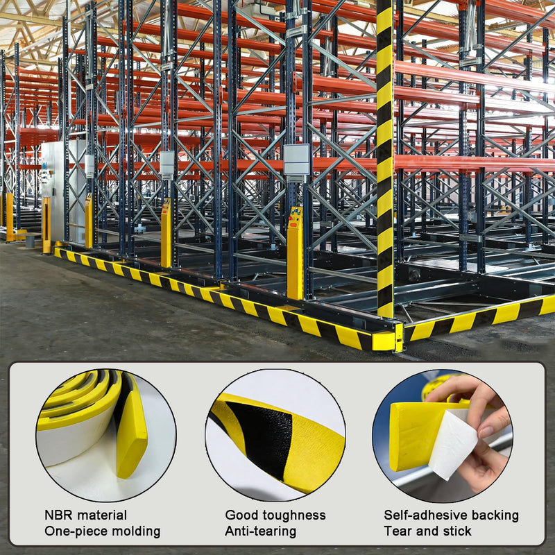 Garage Wall Protector, High-Visibility Yellow/Black Car Door Protection, Self-Adhesive Foam Wall Guard Bumper, Parking Assist Walls Equipment Dangerous Area