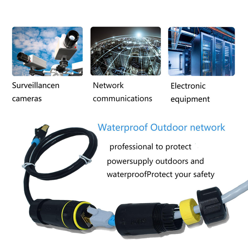 ZUZONG IP68 Waterproof Cat7 RJ45 Coupler, 10GB Shielded Pure Copper Ethernet Connector for Starlink/Cat5/Cat6/Cat6A/Cat7/Cat8 Cable (2 PCS Female) 2