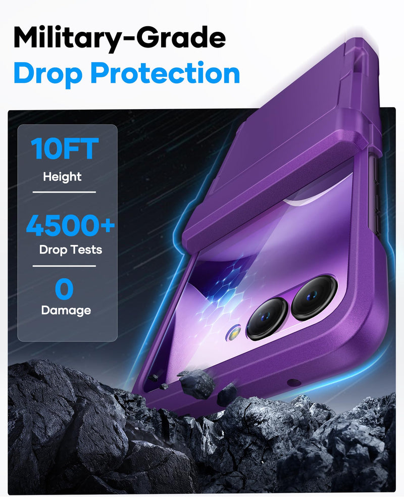 ASAFCASE for Motorola Razr Ultra 2026/2025 Phone Case with Wallet, Purple | Card Holder, Rugged Hinge Protection, Outer HD Screen Protector, Military Drop, Durable Phone Case for Razr Ultra 2026/2025 Dark Purple