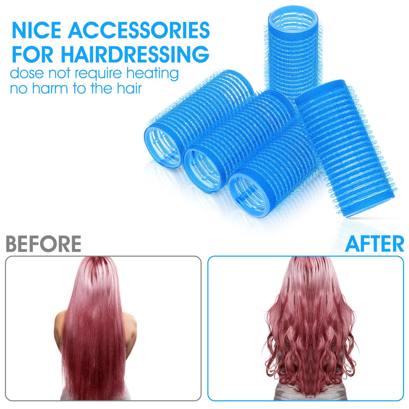  [AUSTRALIA] - 18pcs Self Grip Small Hair Curler Set,Heatless Roller Hair Curler for Women | Nylon Roller Set, with Rat Tail Comb, Hairdressing Tools, Salon Hairdressing, Curlers Rollers