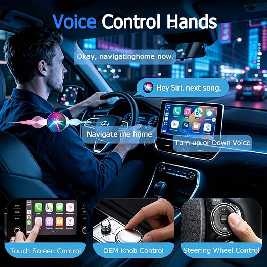 2026 Upgraded Wireless CarPlay Adapter for iPhone & Android Auto | One-Click Switch, Fast Auto-Connect, Alloy Apple Bluetooth CarPlay Adapter, Plug & Play for 1000+ Vehicles, USB-A/C Included
