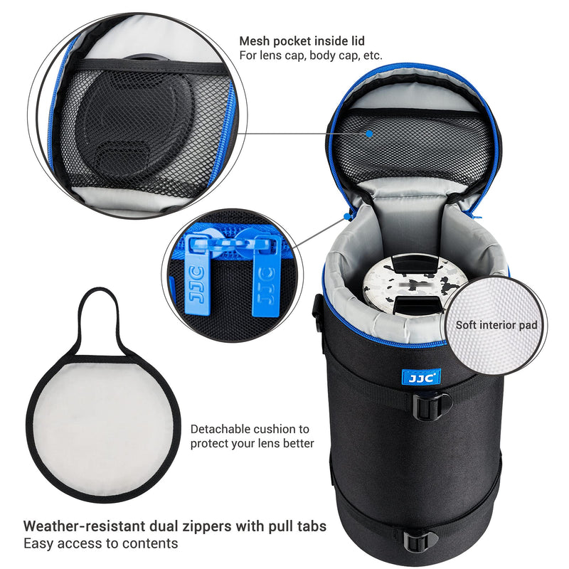 JJC Deluxe Lens Case Pouch Bag for Nikon Z 180-600mm Lens Below 5.5"x14.6" | for Canon RF 200-800mm f6.3-9 IS USM, Sony FE 200-600mm f5.6-6.3, Nikon Z 180-600mm f5.6-6.3 VR, Z 600mm f6.3 VR Lens & More XXXXXL