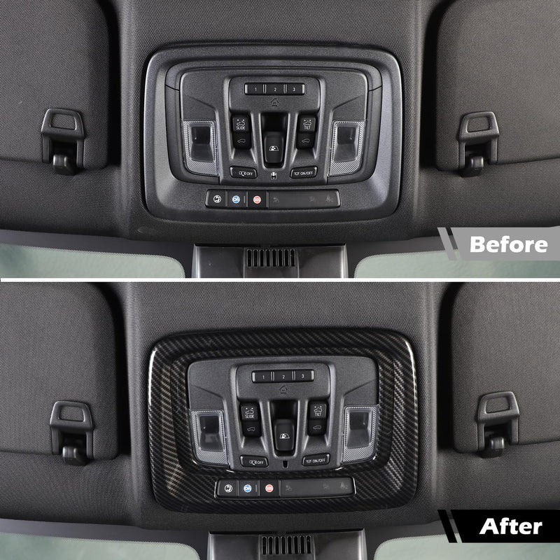 RT-TCZ for Silverado Overhead Console Dome Light Frame Trim for Chevy Silverado GMC Sierra 2019 up Carbon Fiber Interior Accessories