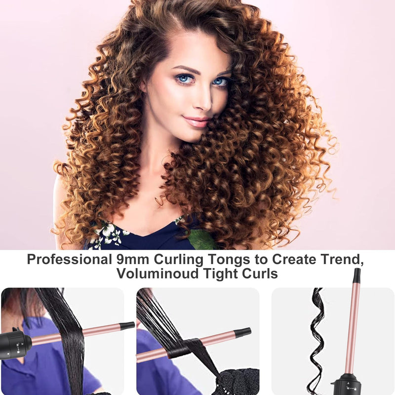 UNOBEY 5 in 1 Curling Wand Set, 3 Barrel Curling Iron Set Interchangeable | Ceramic Barrel Hair Curler Tools(9-32mm) for All Hair Types, Fast Heating, Include Glove, Long-Lasting Results