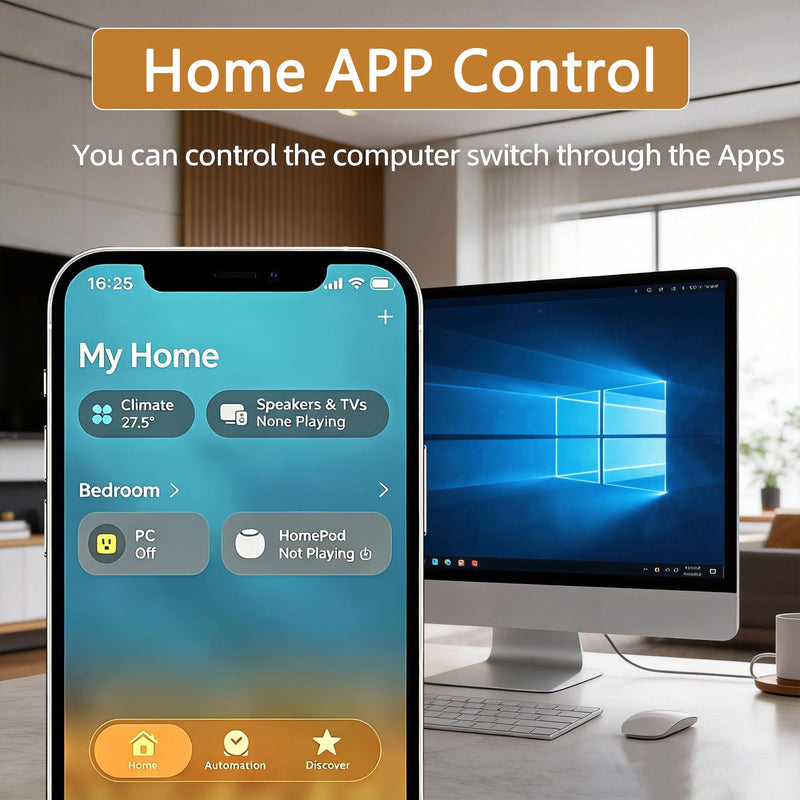 Remote PC Power Switch, Wireless Remote Power On/Off Switch | for Desktop Computer, Work with Homekit, Apple Home, Siri, Alexa, Google, SmartThings