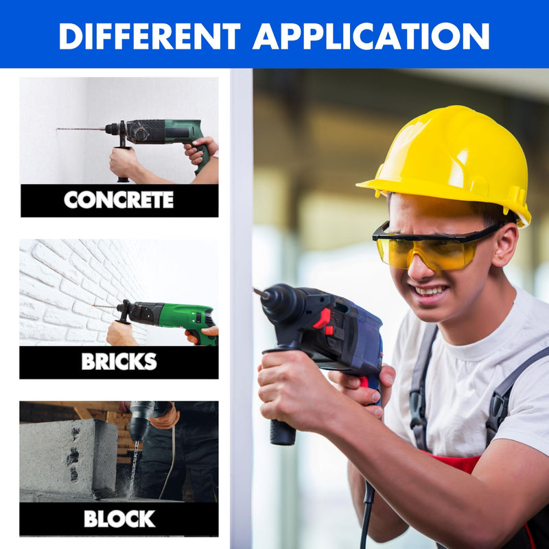 SOMADA 1-3/8-Inch x 15-Inch SDS MAX Long Drill SDS-MAX Rotary Hammer Drill Bit 4-Cutter Carbide Tip for Concrete, Brick, Stone and Masonry Drilling 1-3/8"x15"