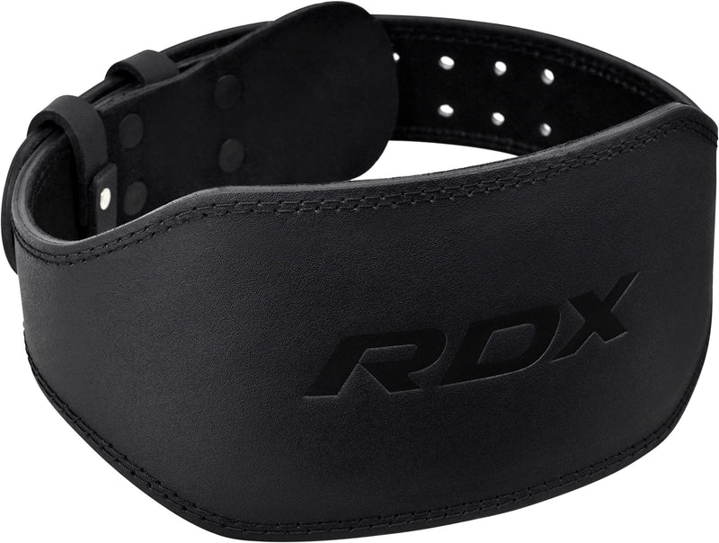 RDX Weight Lifting Belt Gym Fitness, Cowhide Leather, 4” 6” Padded Lumbar Back Support, 10 Adjustable Holes, Weightlifting Powerlifting Bodybuilding Deadlift Squat Workout Strength Training, Men Women Black 6 Inch XL Fits 32 to 37 Inches
