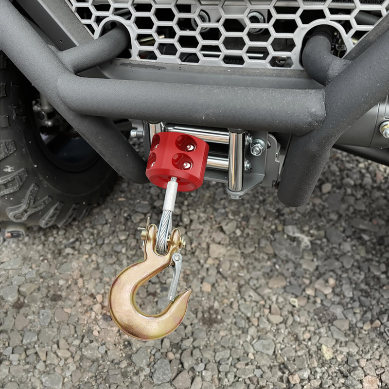 Rubber Winch Stopper for Cable Hook, Rubber Rope Line Saver for ATV UTV SUV Winches, with Allen Wrench (Red) red