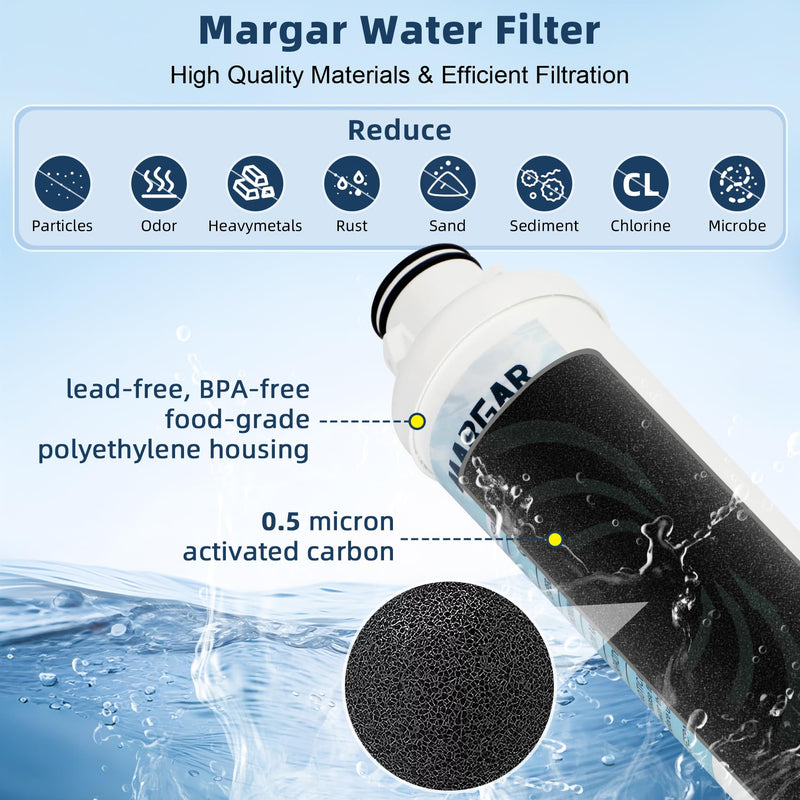 MIWF6200 Water Filter, Filter Cartridge Compatible with Midea® MRS26D5AST and MRQ22D7AST Models Water Filters, MIWF6200 Water Filter Replacement for Sharp® SJWF200 Filters (3 PACK) 3 PACK