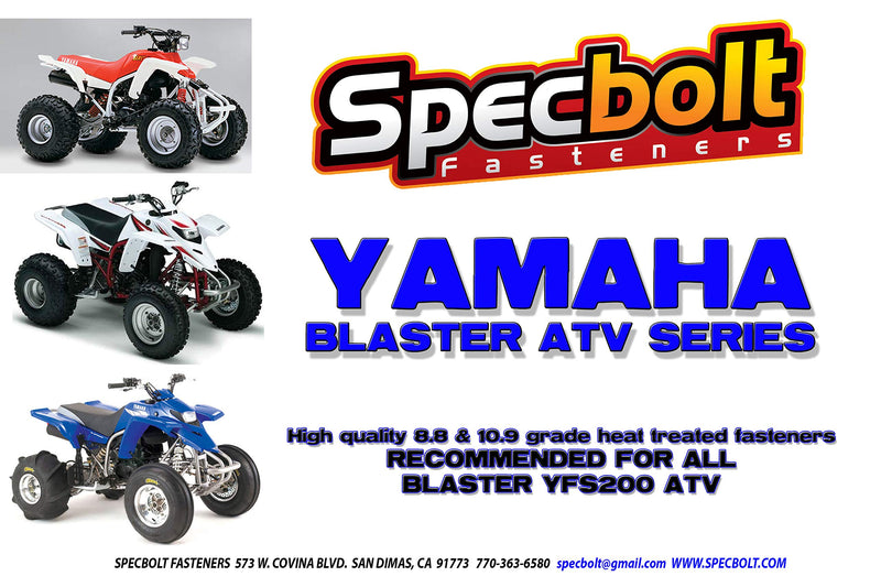 Specbolt Fasteners Brand 150pc Bolt Kit. Fits: Yamaha Blaster YFS200 ATV Maintenance Body fenders lugs Motor Engine Exhaust