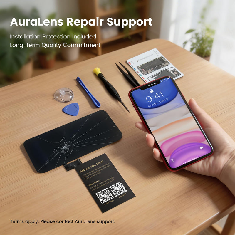 AuraLens for iPhone 11 Screen Replacement Kit LCD Touch Display Assembly | A2111 A2221 A2223, FHD INCELL Digitizer 6.1 Inch, COF, Pre-Tested, Repair Tools, Waterproof Adhesive, Magnetic Screw Pad