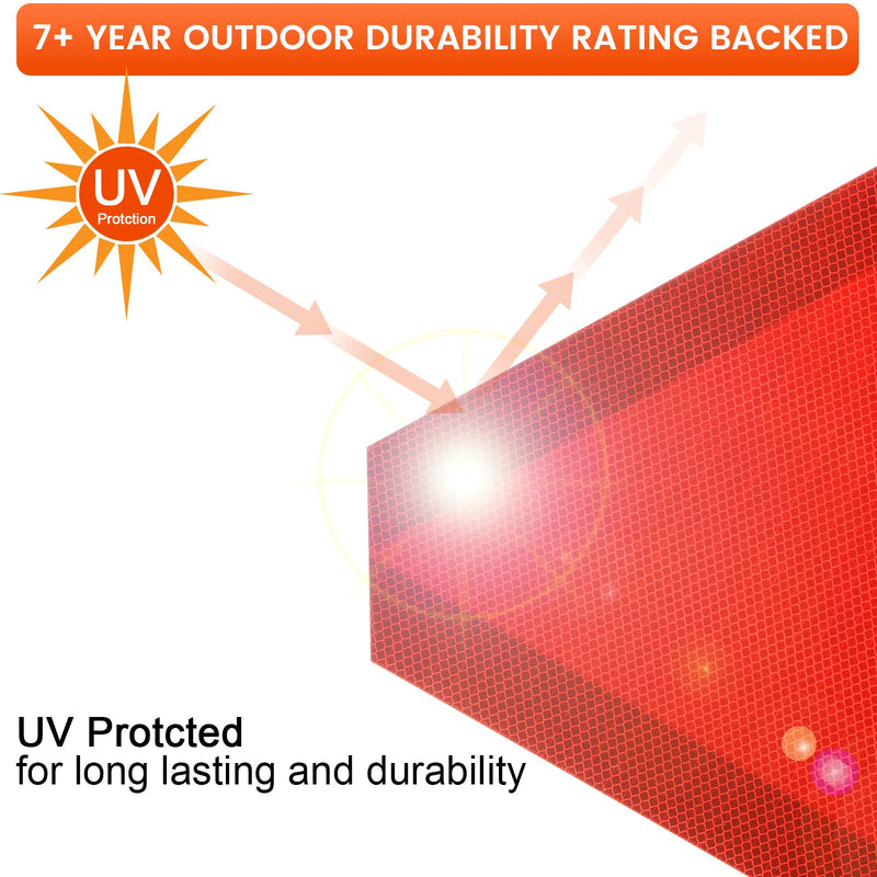 3 Pieces Slow Moving Vehicle Sign Triangle with Reflective Tape Plastic Sign Diamond Grade Reflective for Golf Cart Cars, 14 x 12 Inch(Red and Orange)