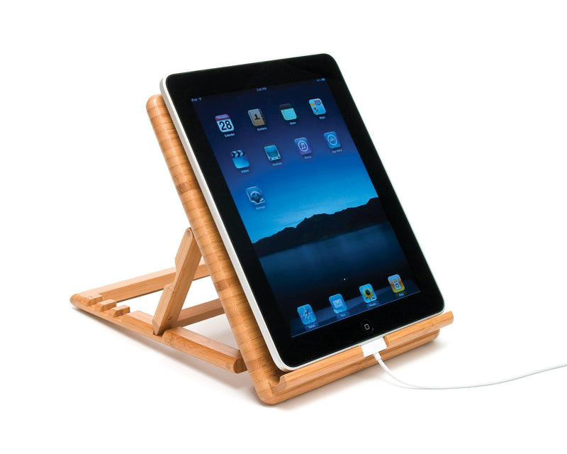 Lipper International 1887 Bamboo Wood Expandable Stand for iPad, Samsung, Nexus, Nintendo Switch, and Other Tablets for iPad/Tablet