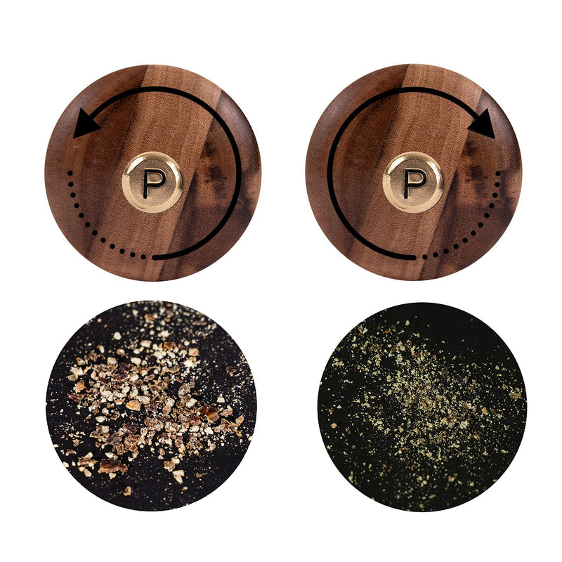 Pepper Grinder, Pepper Mill with Adjustable Stainless Steel, Acacia Wood, 32 cm / 12 inch Height, Bottom Dia: 6 cm, Upper Dia: 5.5 cm (Tray is NOT Included)