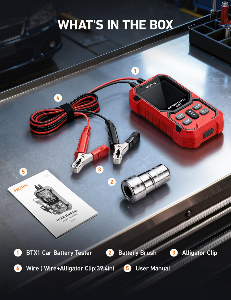 AstroAI Car Battery Tester, 12V/24V Digital Automotive Meter Diagnostic Tool Accurate,100-2000 CCA Load Capacity, Alternator Analyzer, for Preventive Maintenance Truck, RV, Marine Vehicle, and More