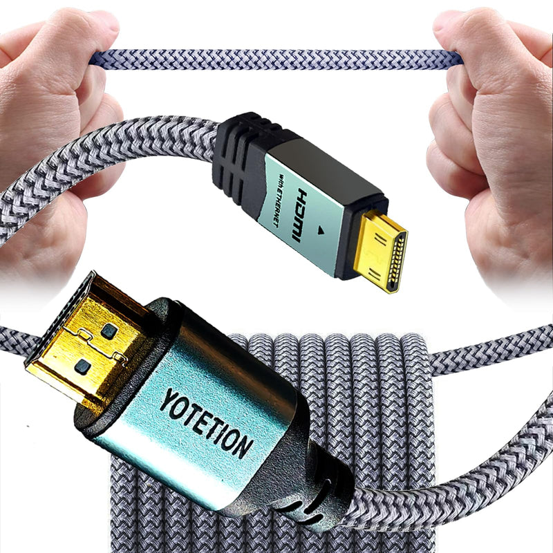 Mini HDMI to HDMI Cable 50FT, High-Speed HDMI to Mini HDMI Support 3D 4K/60Hz 1080p 720p Compatible with Camera, Camcorder, Tablet and Graphics/Video Card, Laptop, Raspberry Pi Zero W 50 feet