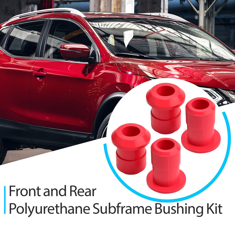 Front and Rear Polyurethane Subframe Bushing Kit Compatible with Nissan Rogue 2008-2020 Replace 54466-JD000 54467-BR00A, 4 Pcs Poly Sub Frame Bushing