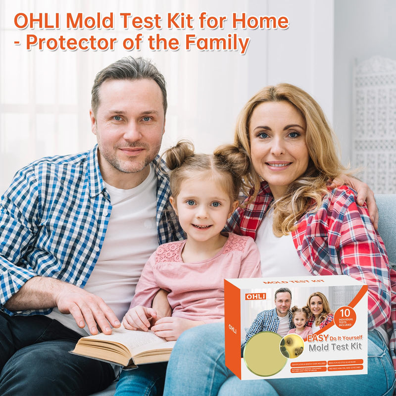 Mold Test Kit for Home Within 5 Individual Tests,Test HVAC,Home Surfaces,Indoor Air Quality Testing Kits,Skin Test,DIY Black Mold Detector Testing kit,Mold Identification Guide-Free Lab Analysis