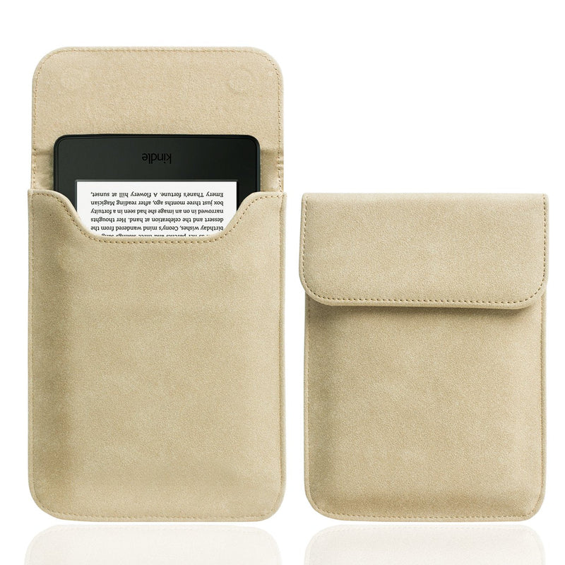 WALNEW 6 Inch Sleeve for All-New Kindle 2022/Kindle 2019/Kindle Paperwhite (Not 6.8 Inch)/Kindle Voyage/Kindle (8th Gen, 2016)/Kindle 4/5/Kindle Touch Protective Pouch Bag Case Cover, Khaki