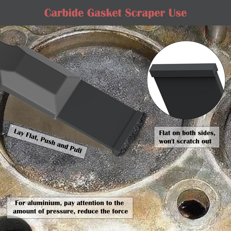 Carbide Scraper, Super Carbide Gasket Scraper for Metal and Automotive, 1-1/4 Inch and 5/8 Inch Carbide Scraper Set (Grey 2-Piece) Grey