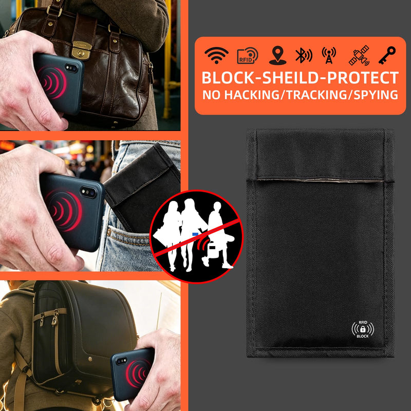 KOSMCCO Faraday Bag for Phone, Removable Signal Blocking Pouch Black | Signal Blocking, Removable Faraday Pouch, Organizes Daily Essentials, Ideal for Travel and Privacy