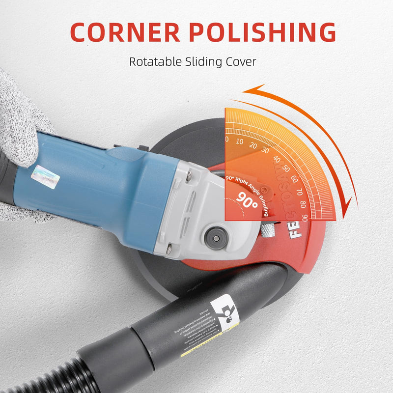 Dust Shroud for Angle Grinder with Diamond Grinding Cup Wheel, 4.5–5 Inch & 7 Inch, Universal Concrete Surface Grinding Tool for Marble and Granite (5-inch Dust Shroud + Grinding Wheel) 5-inch Dust Shroud + Grinding Wheel