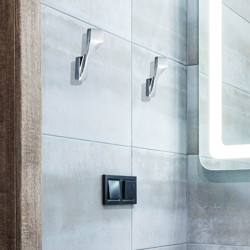 1PCS Robe Hooks for Bathrooms-Artistic Curved Line for Solid Brass Towel Hooks-7.93 OZ Weight for Chrome Towel Hook Ensure Quality (Chrome) 1 Piece