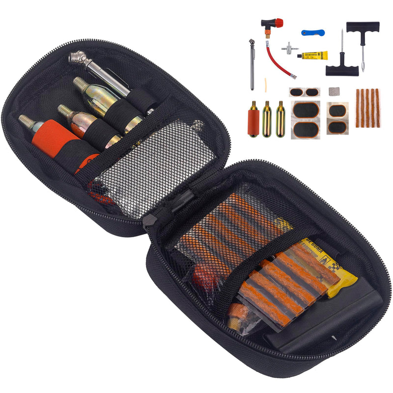 CO2 Tyre Tire Inflator Tire Repair Kit Motorcycle Tire/Tube Flat Repair Kit for Tube and Tubeless Tires Repair,Emergency Tool Kit for ATV Bike