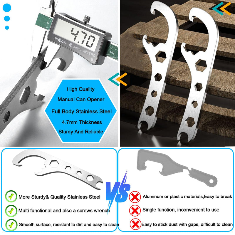 Bucket Opener Paint Can Opener Tool 5 Gallon Lid Opener Remover Wrench Manual Can Opener Spanner for Home Industrial Use Portable Multi-Size Multifunctional Adjustable Wrench 2pcs 2