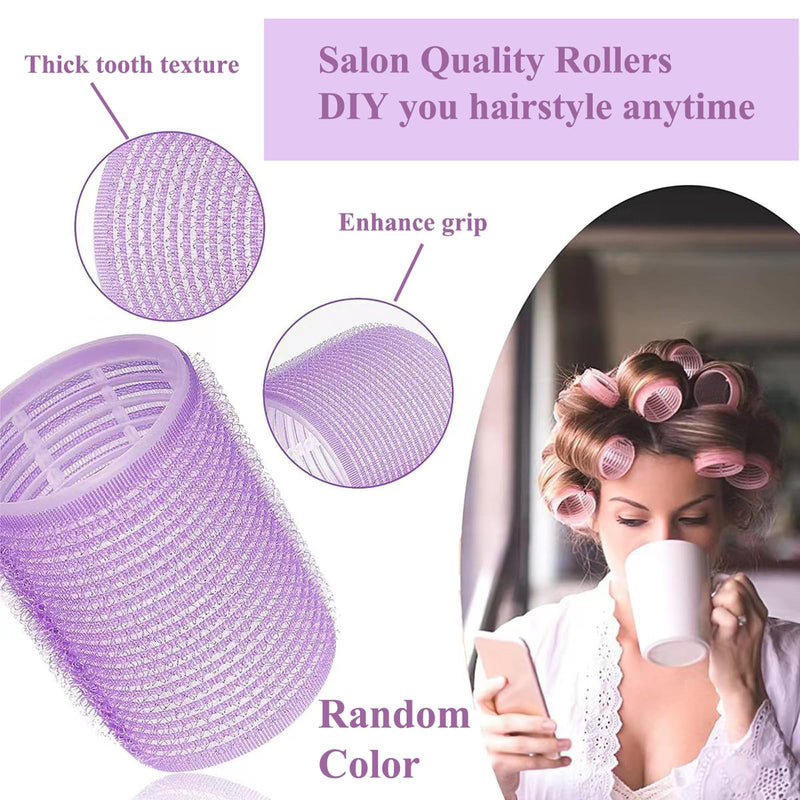 6-Piece Curler Set (Color Random), Large Self-Holding Curler, Natural Fluffy Hair Root Hair Tool Pink 152