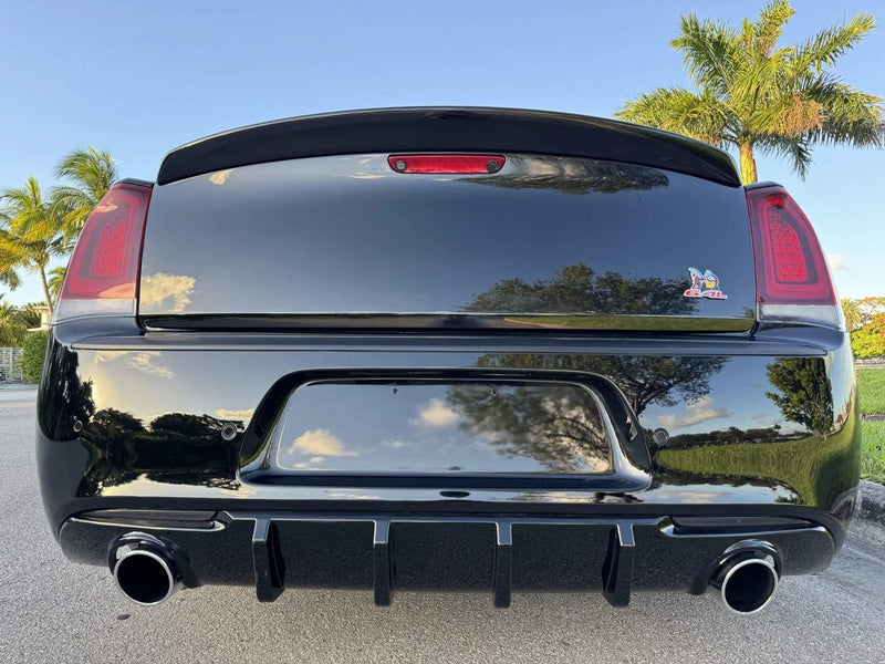 iJDMTOY Dark Smoked Rear Bumper Reflector Lenses Compatible With 2015-2023 Chrysler 300, OE-Spec LH RH Assembly, Replace OEM Red Reflex