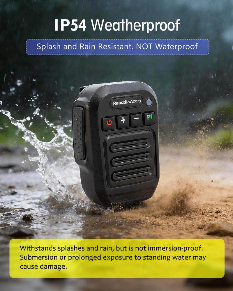 Wireless Speaker Microphone for Kenwood NX700 NX800 NX-820 NX-920 TK8180 TK7180 TK7360 TK8160 Car Walkie-Talkie Wireless Hand Long Range Mic with 360° Clip, USB-C Charging