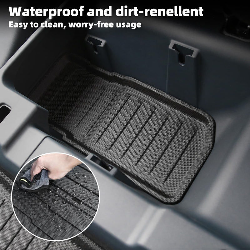 Mabett Under Seat Storage Mats for Ford Maverick Gasoline 2025 2024 2023 2022 Accessories(not fit Hybrid), All-Weather TPE Rear UnderSeat Organizer Liner Gas