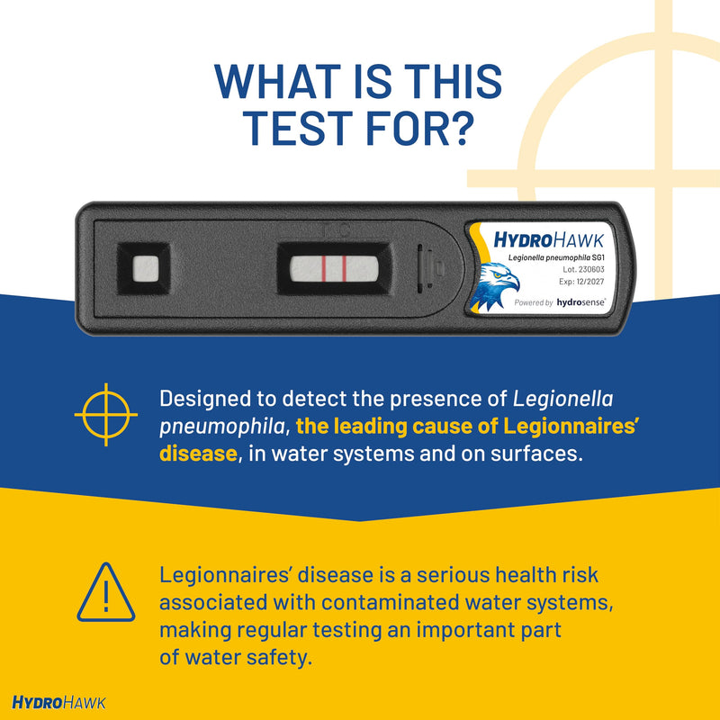 Legionella Swab Test for Water Outlets - Single-Use Legionella Testing Kit for Legionella pneumophila SG1. Water Testing Kits for Pools, Hot Tubs, Shower Heads, Taps & Hoses
