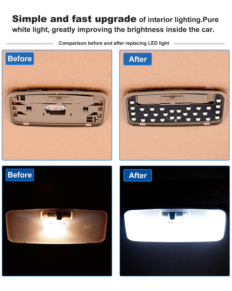 LED Light,Interior Dome Lighting Upgraded Accessory,6000K Pure White Light,Brightness Can Adjust,For Toyota Tacoma(3rd Gen,2016-2023),FJ Cruiser,4Runner,Rav4,Camry,Corolla,Highlander,Prius White Light (840 Lumens)
