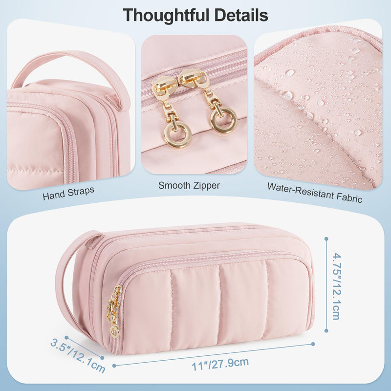 Trunab Stethoscope Case Compatible with 3M Littmann/MDF/ADC, Hold Two Stethoscopes or BP Cuffs, with Inner Dividers and Mesh Pockets for Extra Accessories, for Nurses, Doctors- Bag Only Pink