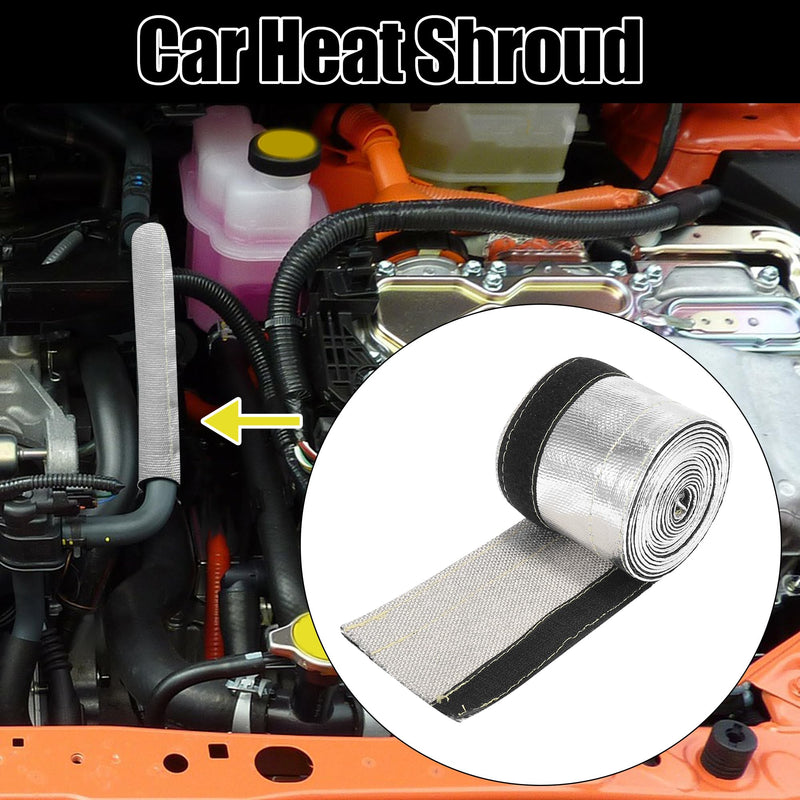 X AUTOHAUX Car Heat Shroud 5/8" ID 10ft Aluminized Sleeving Insulated Shield Sleeve Heat Wire Shield Sleeve for 5/8" OD Fuel Lines Heat Protection