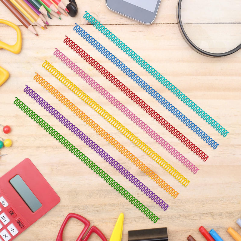 120 Pack Plastic Spiral Binding Coils Binder Binding Spirals Rings Multi Size Spiral Binding Wire Combs Spines Coils, 4:1 Pitch (5/16 Inch,Multicolor) Multicolor 5/16 Inch