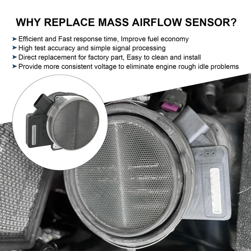 Mass Air Flow Sensor Compatible with Chevy Silverado Suburban Tahoe GMC Sierra Yukon Eldorado Escalade 1999-2007, Replace AF10043 25168491 213-4160