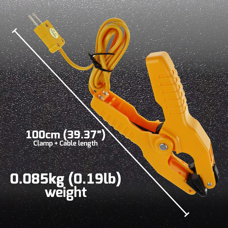 2 PCS High-Accuracy K-Type Clamp Probe Thermocouple Temperature Clamp Sensor 32.7-inch Long Cable for Wide Industrial Applications