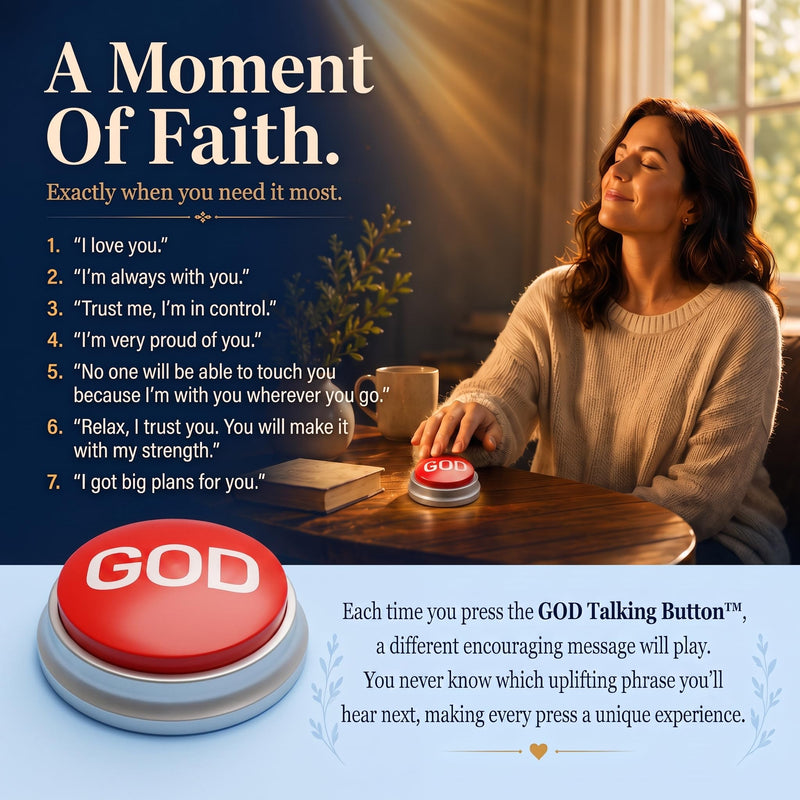 Hear God's Word at the Push of a Button | Plays 7 Uplifting Bible-Based Messages | Faith Gifts for Men and Women | Use for Daily Encouragement, Prayer and Reflection | Press for a Loving Word from Your Father in Heaven, Whenever You Need Encouragement