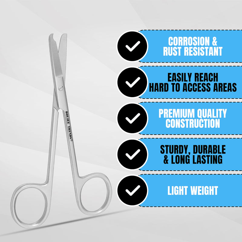 Suture Stitch Scissors with Crescent Delicate Hook Surgical Nursing Medical Scissors Perfect for Suture Removal, First Aid, EMS Training Premium Quality Instrument- Stainless Steel (9 CM) 9 CM