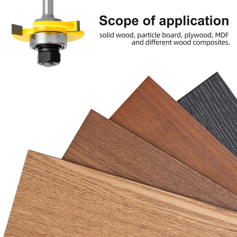 1/4 Inch Shank Slot Cutter Router Bit Set - 6 Size 1/4" Shank