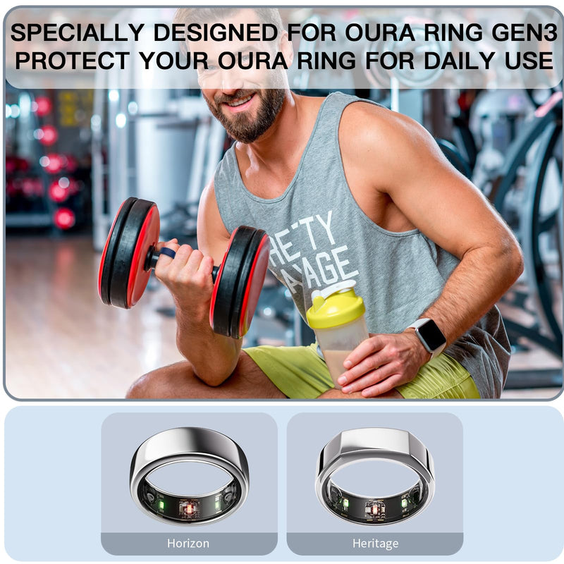 Silicone Ring Cover for Oura Ring Gen3, Protective Cover Compatible with Oura Ring Gen3 Size 6 7 8 9 10 11 12 13, Elastic Ring Case for Oura Ring Working Out(6 Pcs)