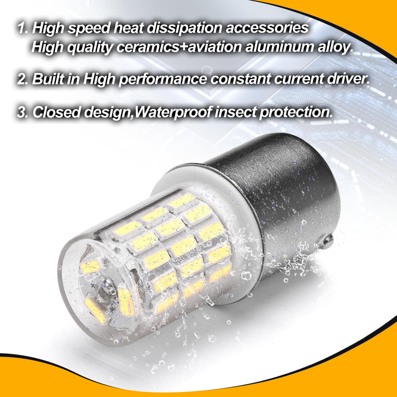 12 Volt Brake Lights 1157 2057 2357 7528 BAY15D 6000K Bright White LED Bulbs Replacement for RV Car Camper Trailer Tail Brake Stop Daytime Running Lights (DRL)Back-Up Reverse Lights,DC12-24V,4Pack 6000k white 1157 4pcs