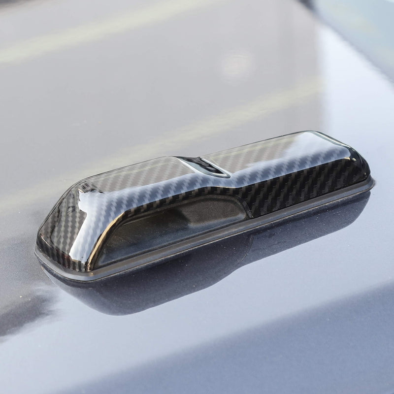CheroCar JL Engine Hood Hinge Cover Decoration Cover Stickers Rec Exterior Accessories for Jeep Wrangler JL & Jeep Gladiator JT 2018-2025(Carbon Fiber Grain)